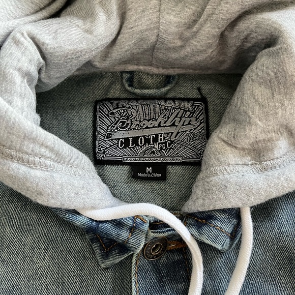 Denim & grey jacket - unisex M. Takes the bulk out of a hoodie + jean jacket! - Picture 4 of 4